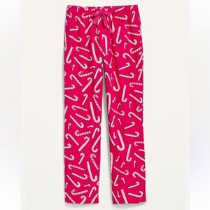 Old Navy Mid-Rise Flannel Pajama Pants Candy Cane Pink XS